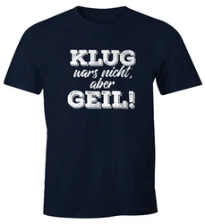 MoonWorks Print-Shirt Herren T-Shirt mit Spruch Fun-Shirt Dunkelblau/Blau