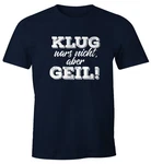MoonWorks Print-Shirt Herren T-Shirt mit Spruch Fun-Shirt Dunkelblau/Blau
