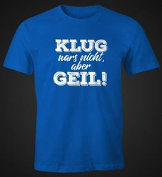 MoonWorks Print-Shirt Herren T-Shirt mit Spruch Fun-Shirt Blau/Dunkelblau
