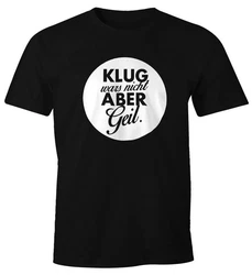MoonWorks Print-Shirt Herren Spruch T-Shirt Fun-Shirt Schwarz/Silber/Grau