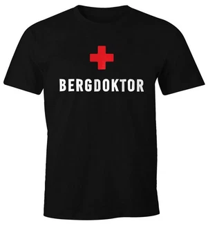 MoonWorks Print-Shirt Herren T-Shirt Bergdoktor Fun-Shirt Apre Ski Party-Shirt