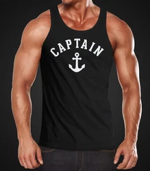 Neverless Herren Tanktop Captain Anker Dunkelblau/Rot/Schwarz/Dunkelrot