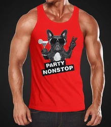 Neverless Tanktop Party Herren Tank-Top Nonstop Mops French Bulldog 