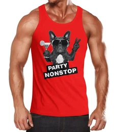 Tanktop Party Herren Tank-Top Nonstop Mops French Bulldog Muskelshirt Muscle mit Print