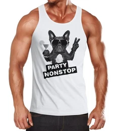Tanktop Party Herren Tank-Top Nonstop Mops French Bulldog Muskelshirt Muscle mit Print