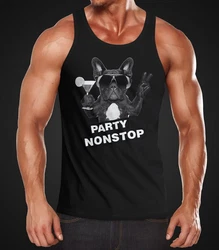 Neverless Tanktop Party Herren Tank-Top Nonstop Mops French Bulldog 