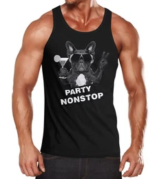 Tanktop Party Herren Tank-Top Nonstop Mops French Bulldog Muskelshirt Muscle mit Print