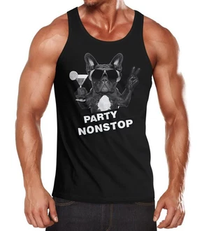 Neverless Tanktop Party Herren Tank-Top Nonstop Mops French Bulldog