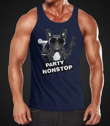 Neverless Tanktop Party Herren Tank-Top Nonstop Mops French Bulldog 