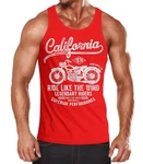Neverless Tanktop Herren Tank-Top California Motorbike Rot/Dunkelrot/Rosa