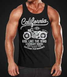 Neverless Tanktop Herren Tank-Top California Motorbike Rosa/Schwarz/Braun/Rot