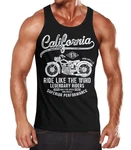 Neverless Tanktop Herren Tank-Top California Motorbike Rosa/Schwarz/Braun/Rot
