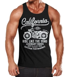 Tanktop Herren Tank-Top California Motorbike Muskelshirt Muscle Shirt mit Print