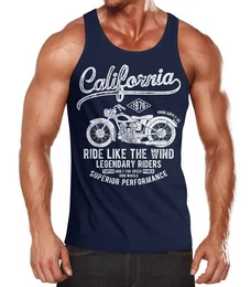 Tanktop Herren Tank-Top California Motorbike Muskelshirt Muscle Shirt mit Print