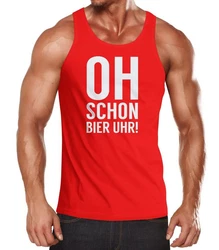 MoonWorks Tanktop Uhr mit Print Dunkelrot/Rot