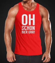 MoonWorks Tanktop Uhr mit Print Dunkelrot/Rot
