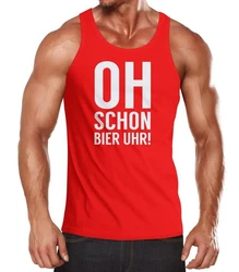 MoonWorks Tanktop Uhr mit Print Dunkelrot/Rot