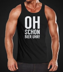 MoonWorks Tanktop Uhr mit Print Schwarz