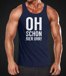 MoonWorks Tanktop Uhr mit Print Dunkelblau/Blau