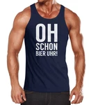 MoonWorks Tanktop Uhr mit Print Dunkelblau/Blau