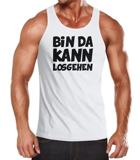 MoonWorks Herren Tanktop Spruch Bin da kann losgehen Rot/Grau/Schwarz MoonWorks Herren Tanktop Spruch Bin da kann losgehen Rot/Grau/Schwarz