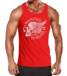 Neverless Tanktop Herren Motorrad Biker Totenkopf Skull Wings Vintage Rot
