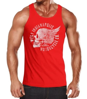 Neverless Tanktop Herren Motorrad Biker Totenkopf Skull Wings Vintage Rot Neverless Tanktop Herren Motorrad Biker Totenkopf Skull Wings Vintage Rot