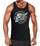 Neverless Tanktop Herren Motorrad Biker Totenkopf Skull Wings Vintage Schwarz/Rot