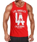 Neverless Tanktop Herren Los Angeles California Palme mit Print Rot