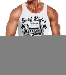 Tanktop Herren Tank Top T-Shirt Bus Surfing Retro mit Print