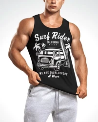 Neverless Tanktop Herren Tank Top T-Shirt Bus Surfing Retro Schwarz