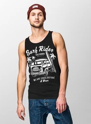 Neverless Tanktop Herren Tank Top T-Shirt Bus Surfing Retro Schwarz
