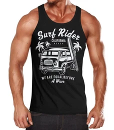 Tanktop Herren Tank Top T-Shirt Bus Surfing Retro mit Print
