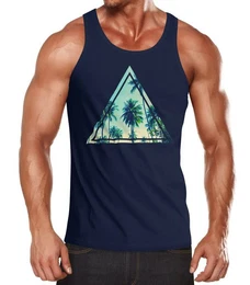 Tanktop Herren Tank Top Foto Print Ananas Palmen Galaxy Sommer Tropical mit Print