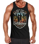 Neverless Tanktop Liges Surfer California Beach Westcoast Schwarz/Rot/Dunkelgrün/Gold/Grau