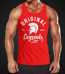 Neverless Tanktop Gladiator Sparta Fighter Original Legends Streetwear Herren Rot/Dunkelrot