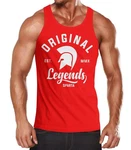 Neverless Tanktop Gladiator Sparta Fighter Original Legends Streetwear Herren Rot/Dunkelrot