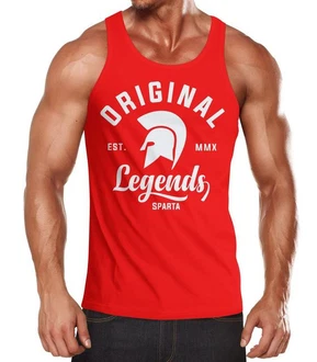Neverless Tanktop Gladiator Sparta Fighter Original Legends Streetwear Herren Rot/Dunkelrot