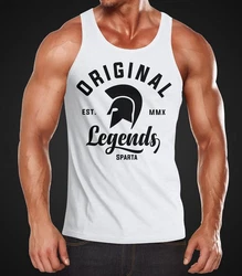 Neverless Tanktop Gladiator Sparta Fighter Original Legends Streetwear Herren Rot/Grau/Creme/Orange/Dunkelgrün