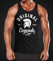 Neverless Tanktop Gladiator Sparta Fighter Original Legends Streetwear Herren Rot/Schwarz