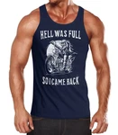 Neverless Tanktop Herren Muscle Shirt mit Print Dunkelblau/Blau/Rot
