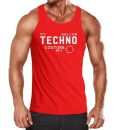 Tanktop Techno Tank-Top Herren Muskelshirt Muscle Shirt mit Print