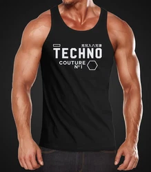 Neverless Tanktop Techno Herren Muscle Shirt Schwarz/Rot/Gelb