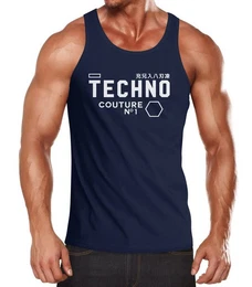 Tanktop Techno Tank-Top Herren Muskelshirt Muscle Shirt mit Print