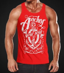 Neverless Tanktop Herren Shirt Rot/Dunkelrot
