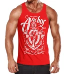 Neverless Tanktop Herren Shirt Rot/Dunkelrot