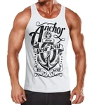 Neverless Tanktop Herren Shirt Creme/Dunkelblau/Weiß