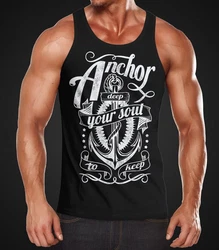 Neverless Tanktop Herren Shirt Schwarz/Creme/Rot/Dunkelblau
