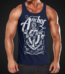 Neverless Tanktop Herren Shirt Dunkelblau/Blau