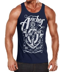 Neverless Tanktop Herren Shirt Dunkelblau/Blau